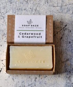 natural handmade soap cedarwood and grapefruit