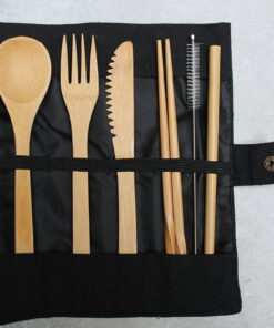bamboo cutlery set black bambox